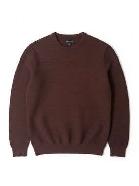Club Monaco Men Links Stripe Crewneck Sweater Burgundy XS